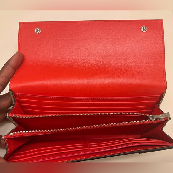 Celine Large Flap Continental Long Double Snap Trifold Wallet Grained Calfskin - Picture 5 of 9